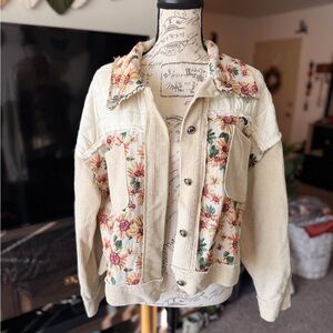 Quilted Corduroy Floral Jacket S/M